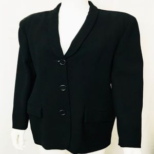 Italian Black Shawl Collar Blazer VTG Boyfriend